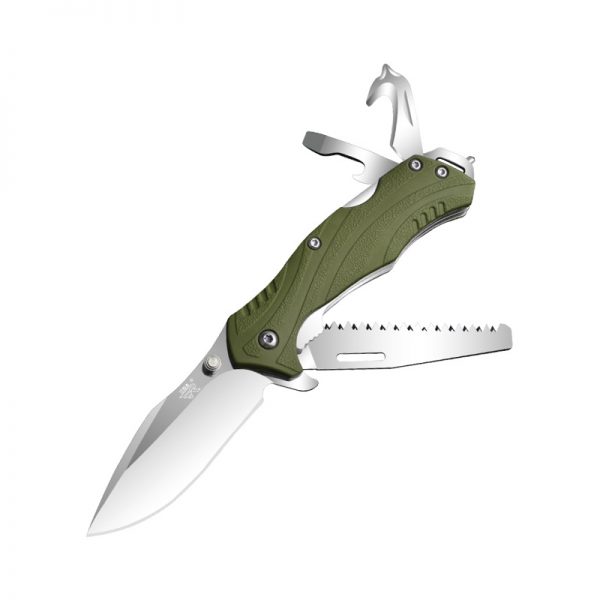 Нож Sanrenmu 7098LUE-PP-T5 складной сталь 12C27 Mirror green PA66 GF - фото 1