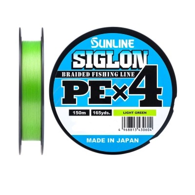 Шнур Sunline Siglon PEх4 light green 150м 1,0 16lb - фото 1