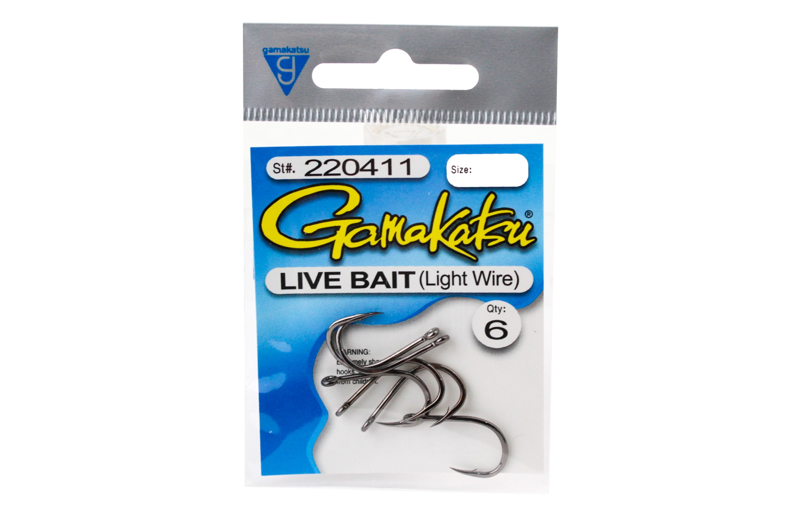 Крючок Gamakatsu SW Live bait light wire black №2/0 - фото 1