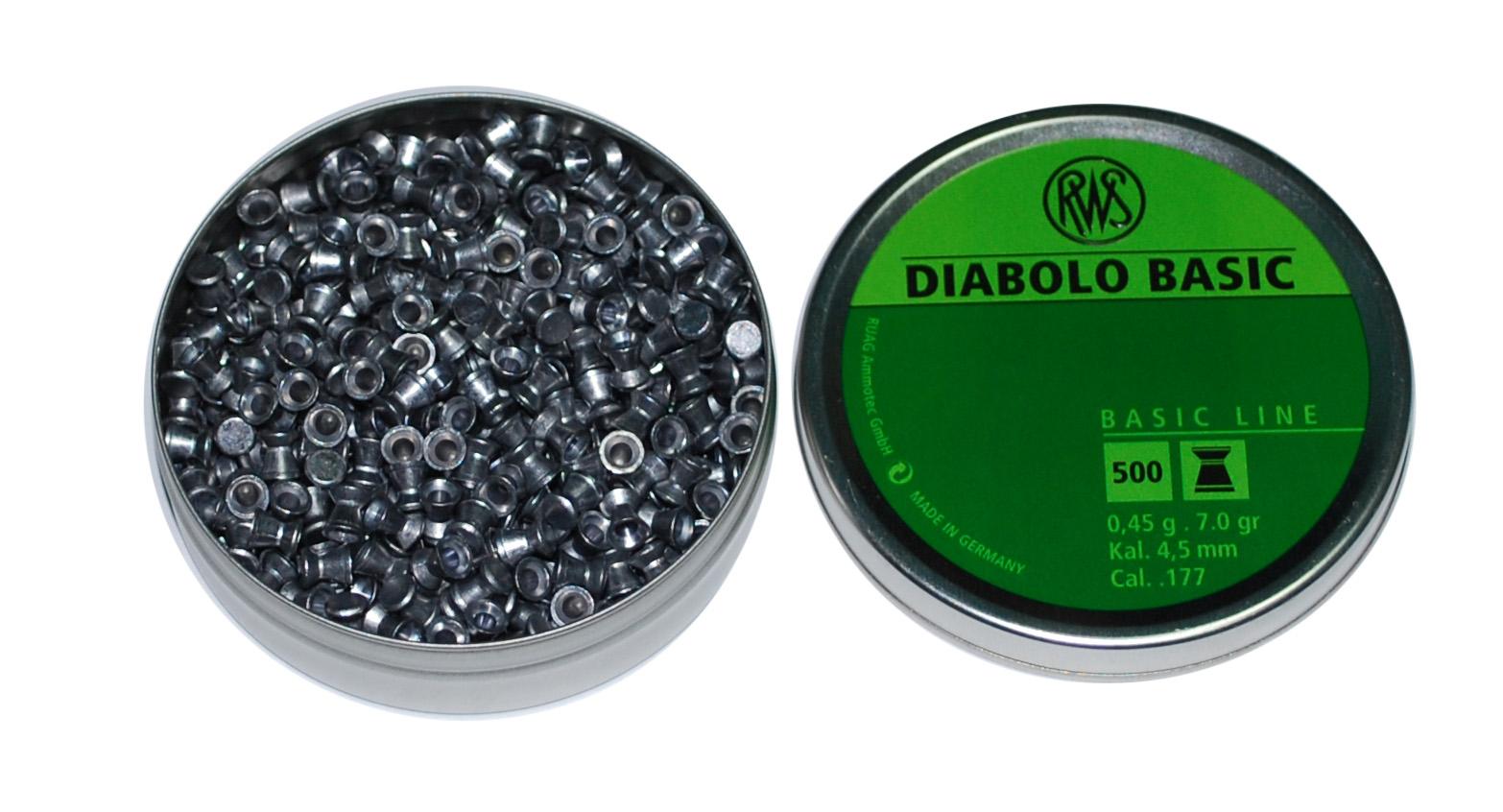 Пульки RWS Diabolo Basic 4,5мм 0,45г уп.500шт - фото 1