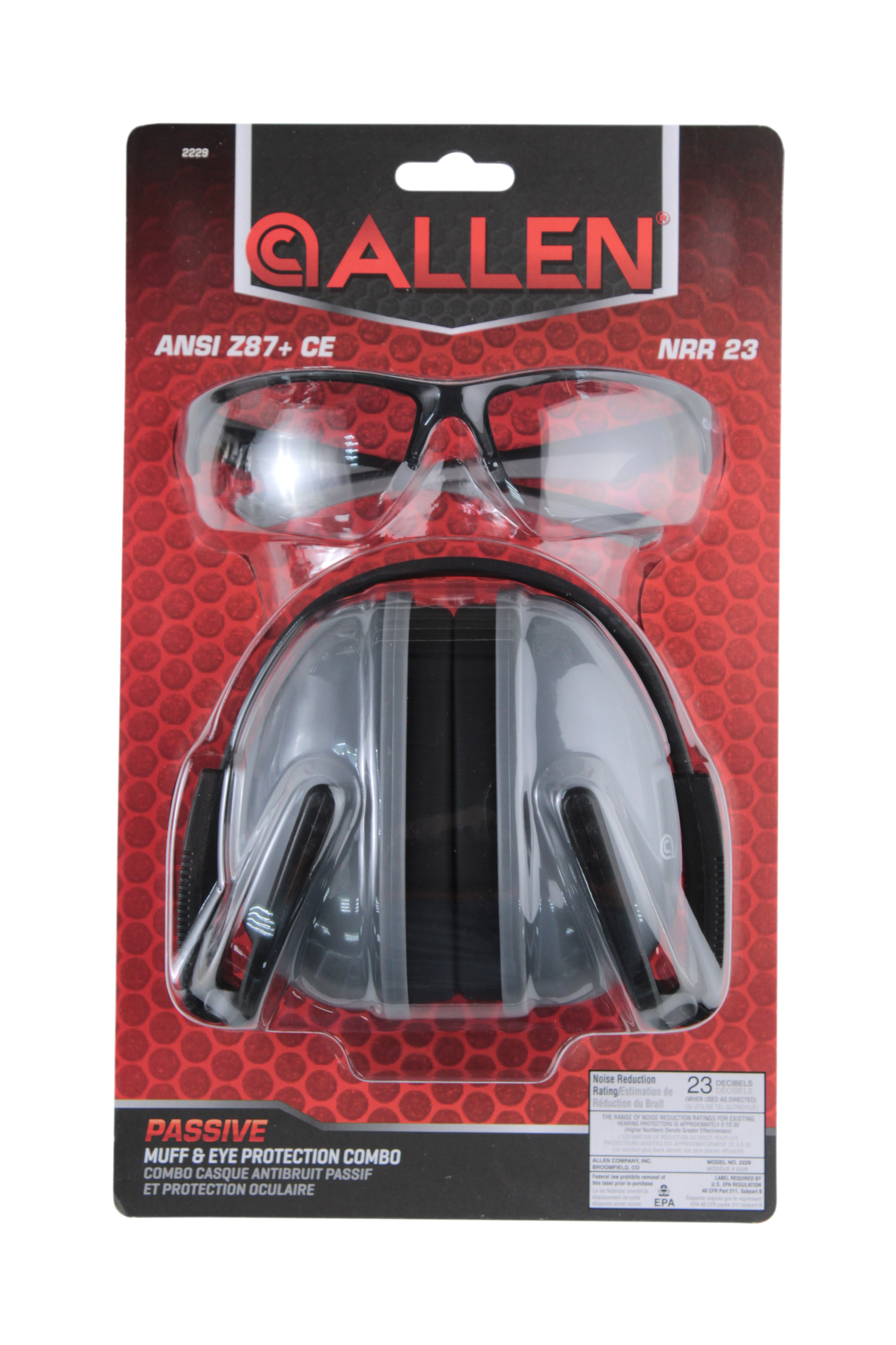 Комплект Allen Passive Muff Protection наушники + очки для стрельбы - фото 1