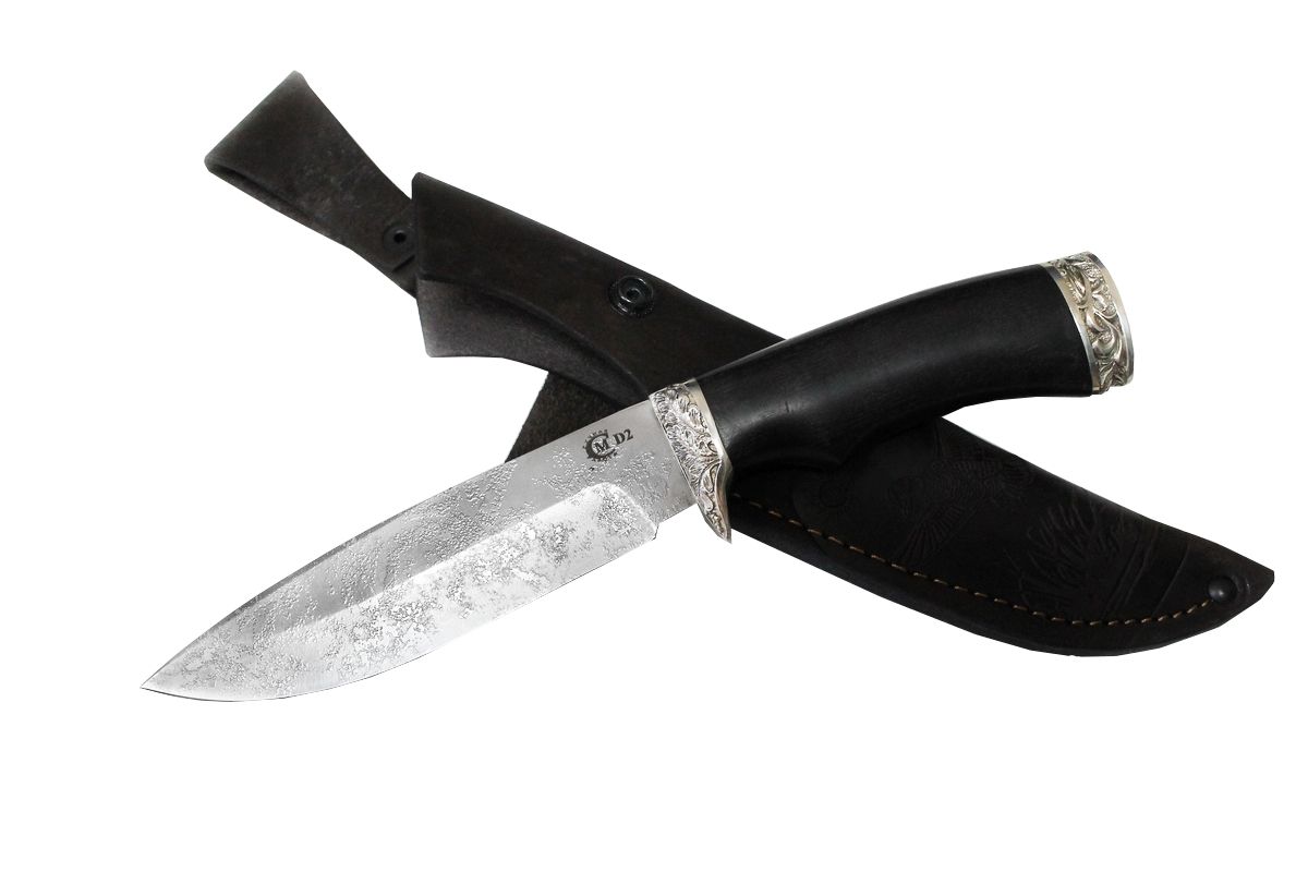Нож ИП Семин Близнец сталь D2 литье черное дерево - фото 1