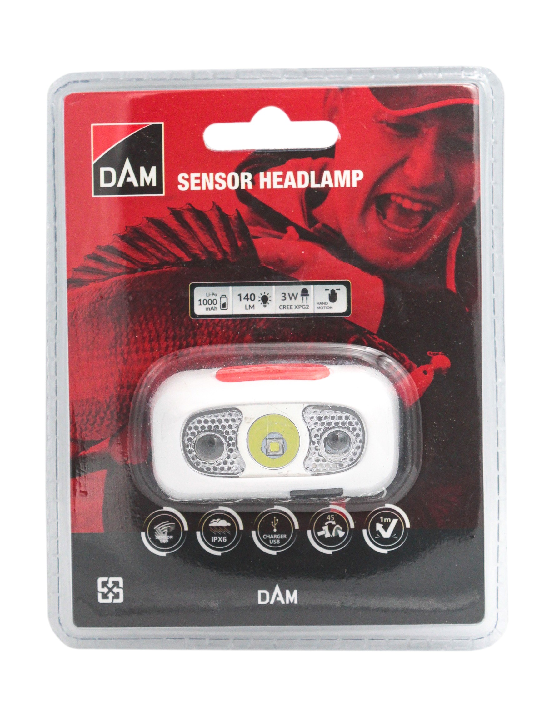 Фонарь DAM налобный usb-chargeable sensor headlamp - фото 1