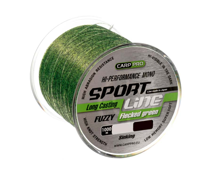 Леска Carp Pro Sport Line Flecked Green 1000м 0,351мм - фото 1