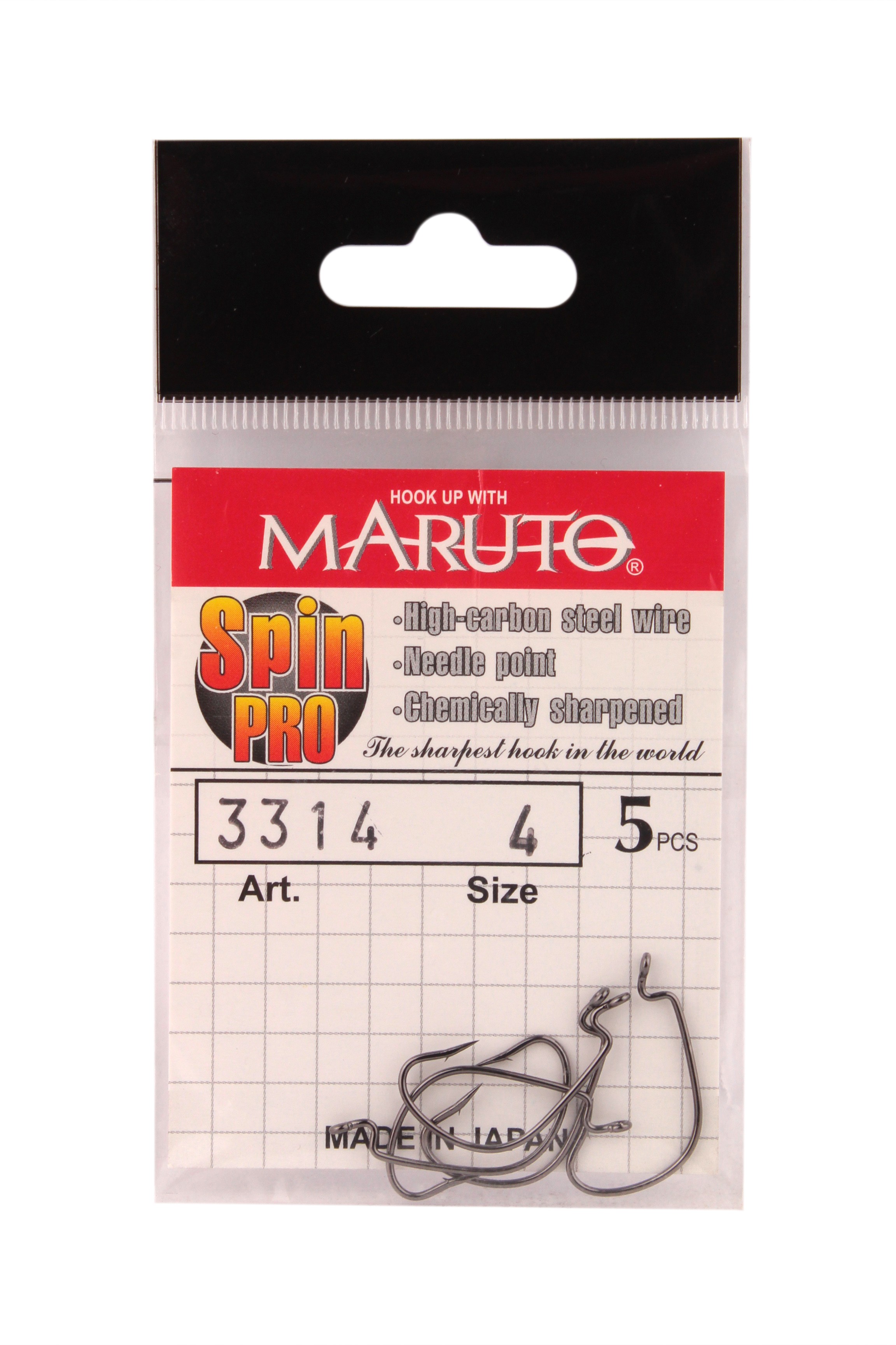 Крючки Maruto 3314 BN Spin Pro офсетные №4 5шт - фото 1