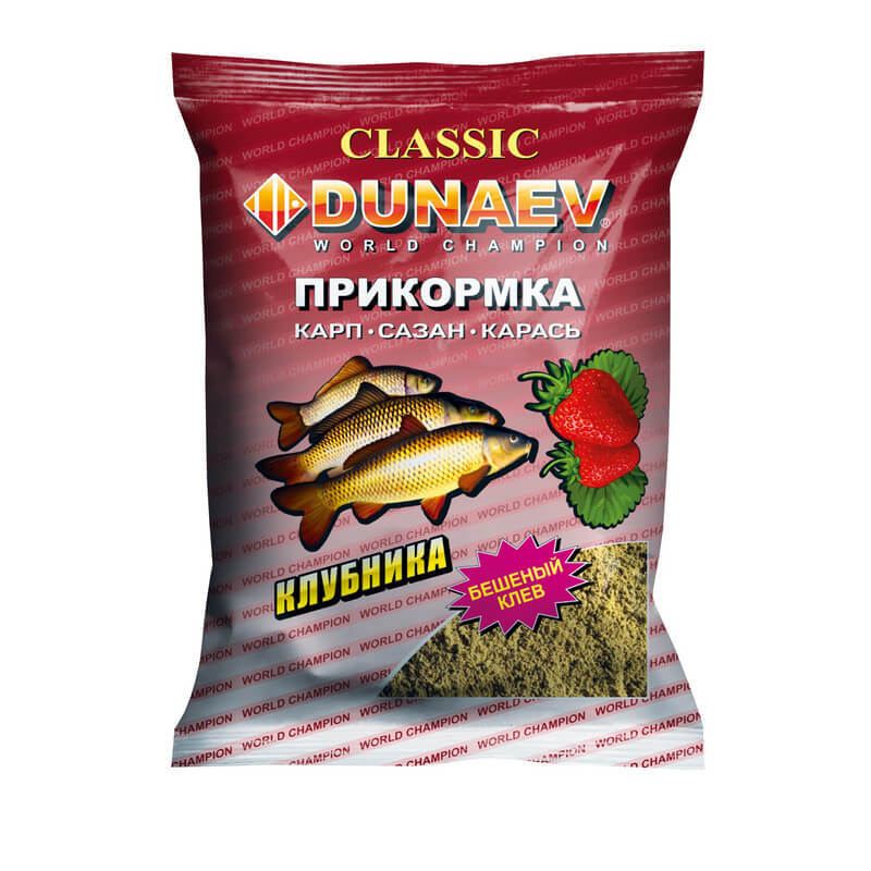 Прикормка Dunaev классика 0,9кг карп клубника - фото 1