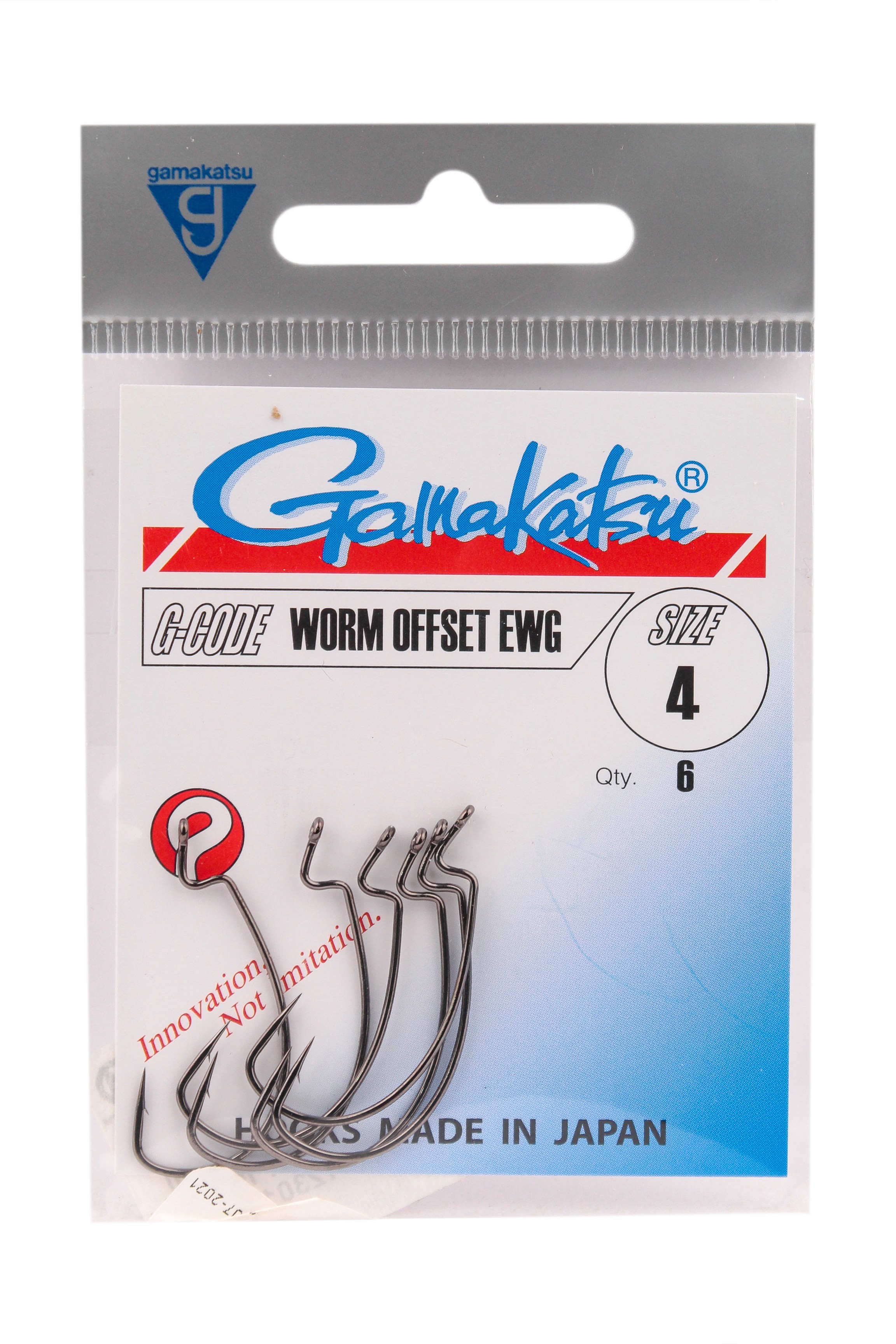 Крючок Gamakatsu Worm EWG offset black №4 - фото 1