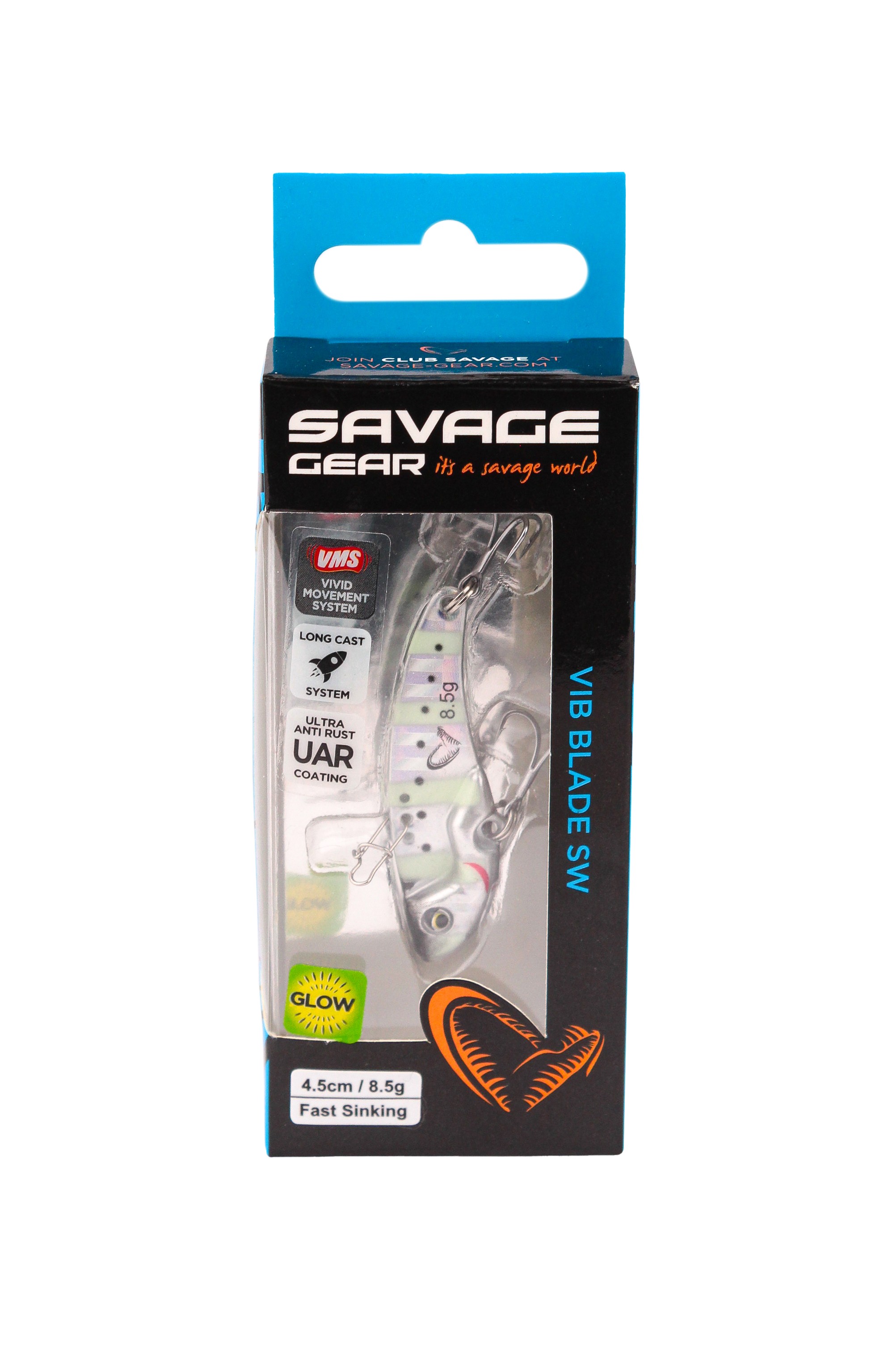Блесна Savage Gear Vib blade SW 4,5см 8,5гр fast sinking zebra glow - фото 1