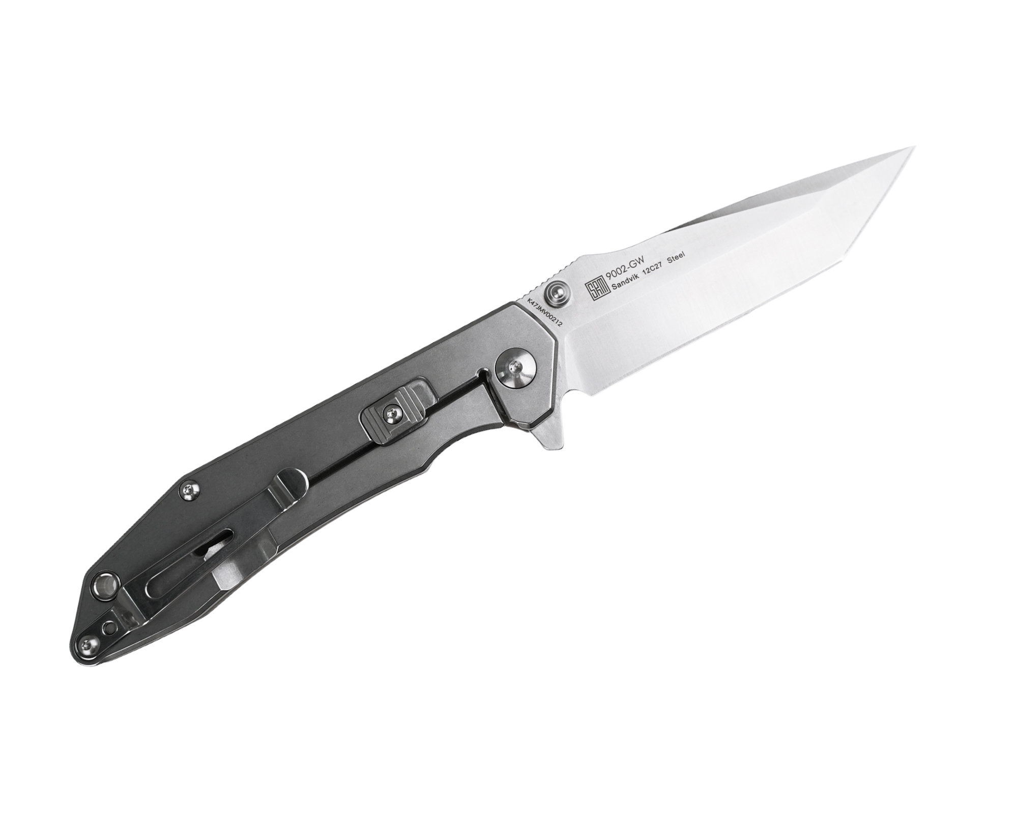 Нож Sanrenmu 9002-GW складной сталь Sandvik  12C27 рукоять G10 - фото 1