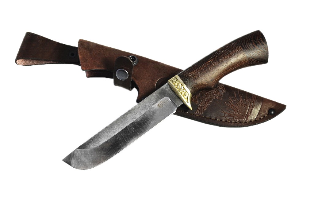 Нож ИП Семин Варяг кованая сталь 95x18 со следами ковки венге литье - фото 1