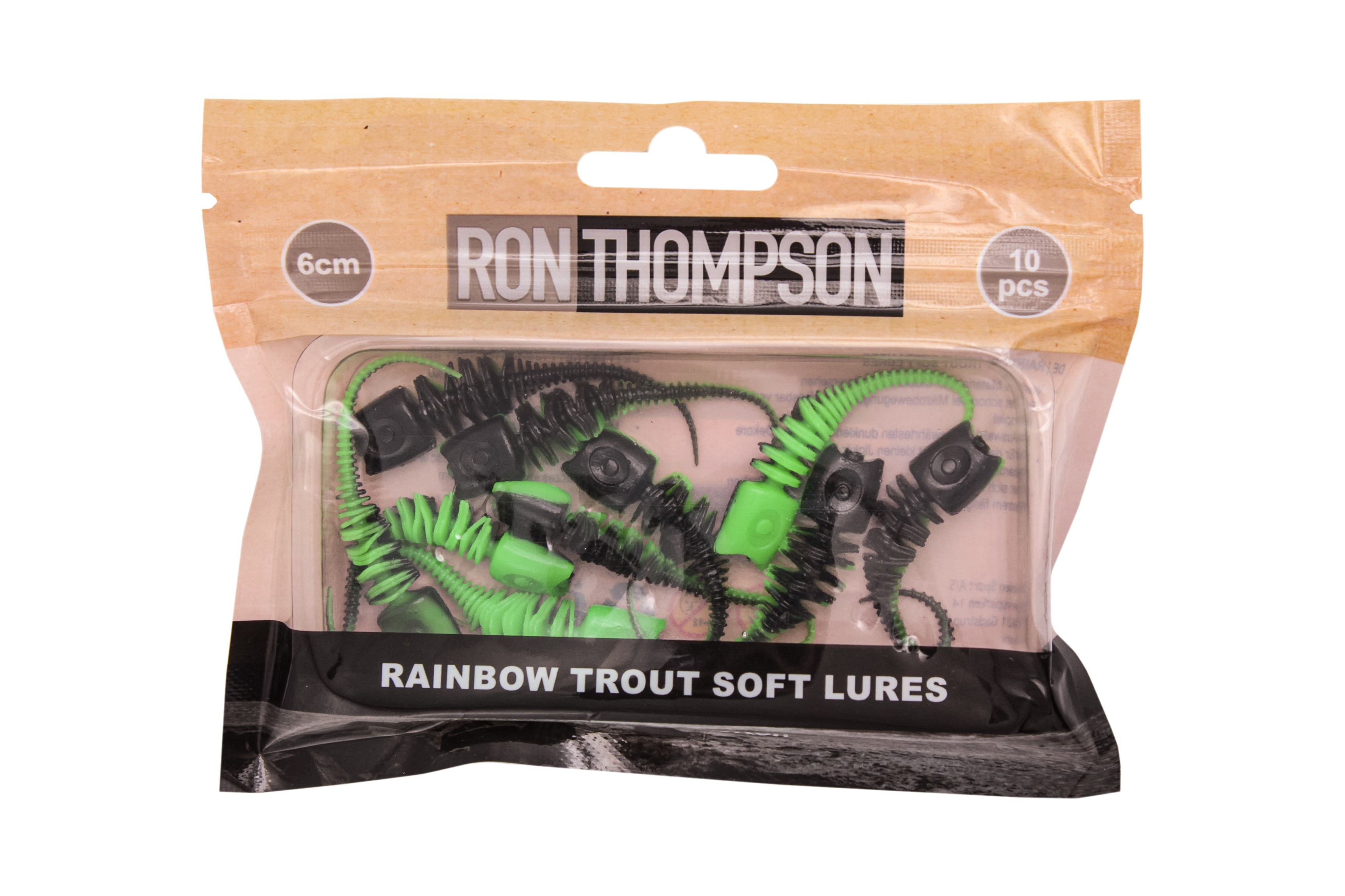Приманка Ron Thompson Rainbow trout W Galic UV green/black 10шт - фото 1