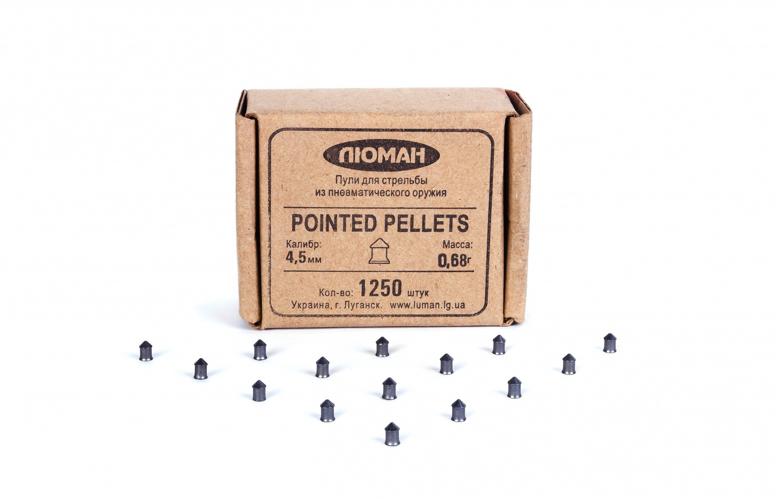 Пульки Люман Pointed pellets остроголовые 0,68 гр 4,5мм 1250 шт - фото 1