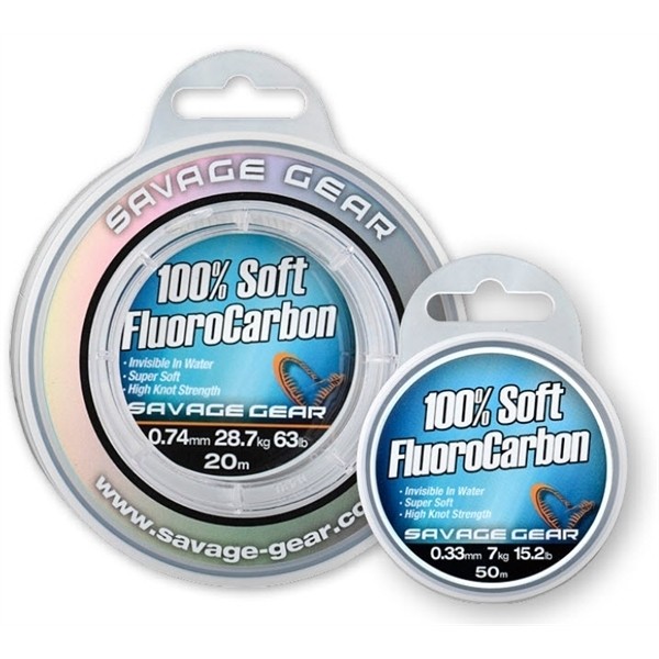 Леска Savage Gear Soft Fluorocarbon 50м 0,30мм 6кг 13,3lb Clear - фото 1