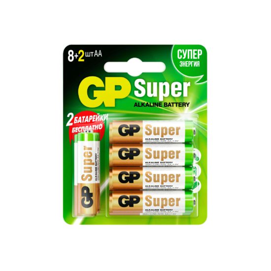 Батарейка GP АA Super Alkaline 15A8/2-CR10 уп.8шт+2 - фото 1