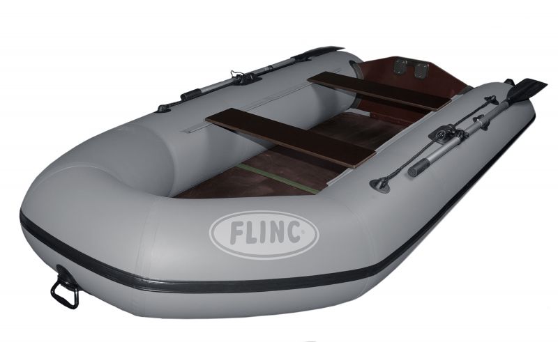 Лодка Flinc FT290L надувная серая - фото 1