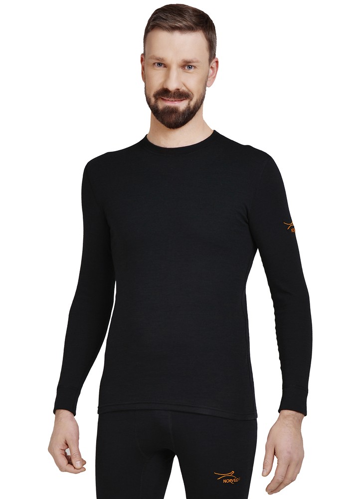 Термобелье Norveg Hunter футболка мужская длинный рукав черная ( р.XXL) - фото 1