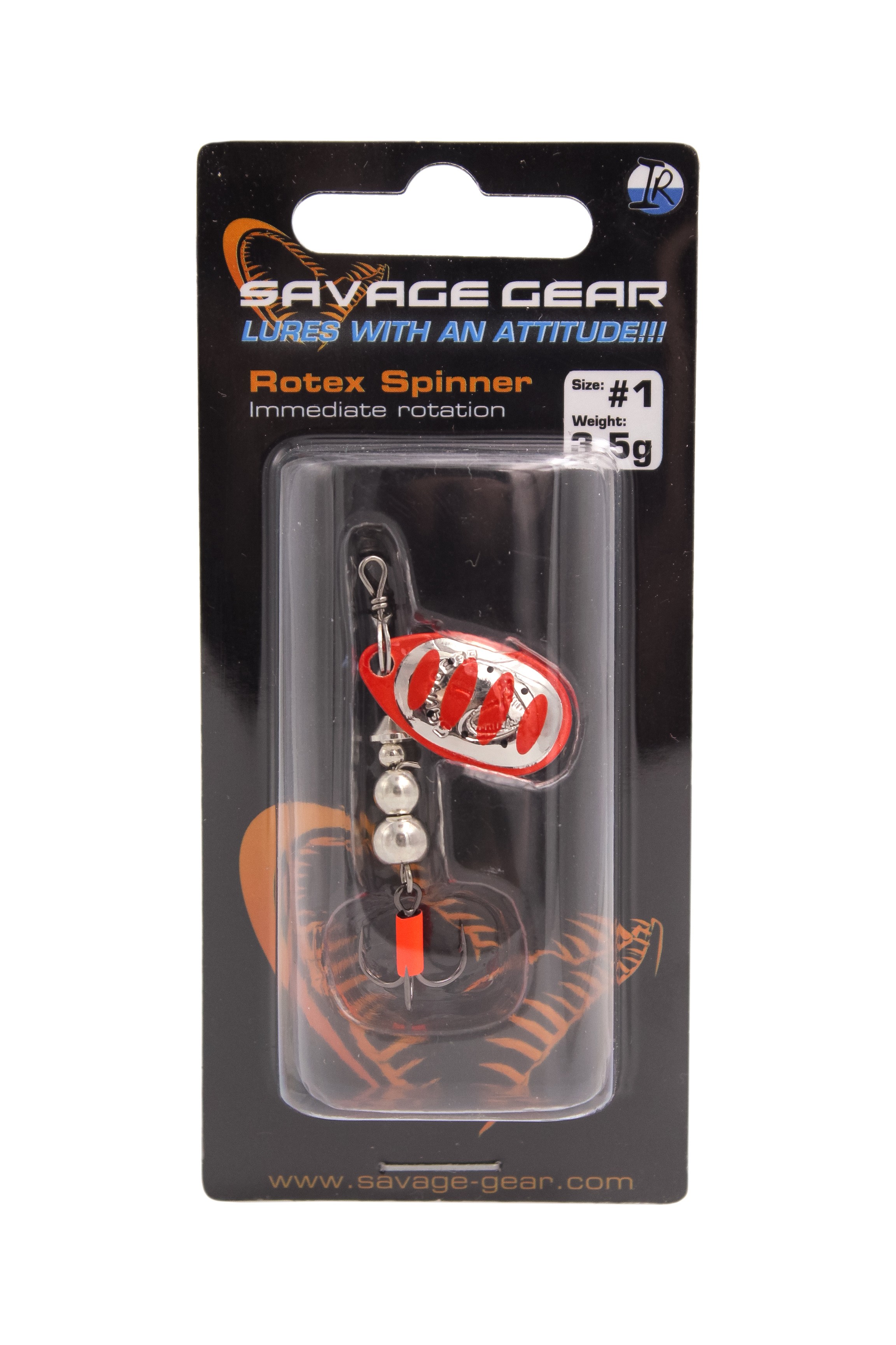 Блесна Savage Gear Rotex Spinner №1 3,5гр 04-Fluo Orange Silver - фото 1