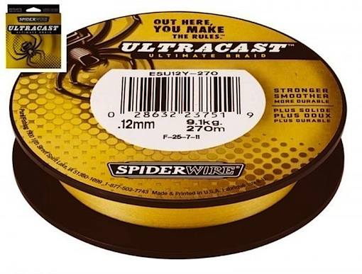 Шнур Spiderwire ultracast ultimate yellow 110м 0,14мм - фото 1