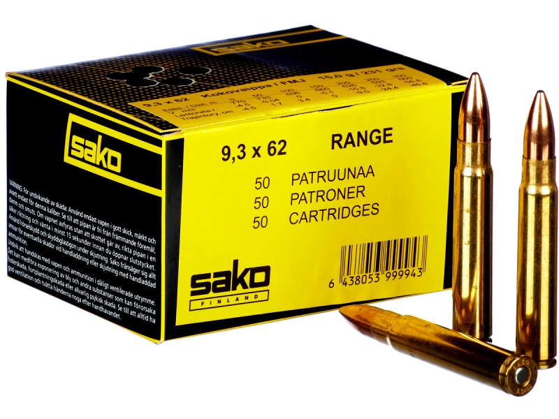 Патрон 9,3x62 Sako 15,0 Range FMJ  - фото 1