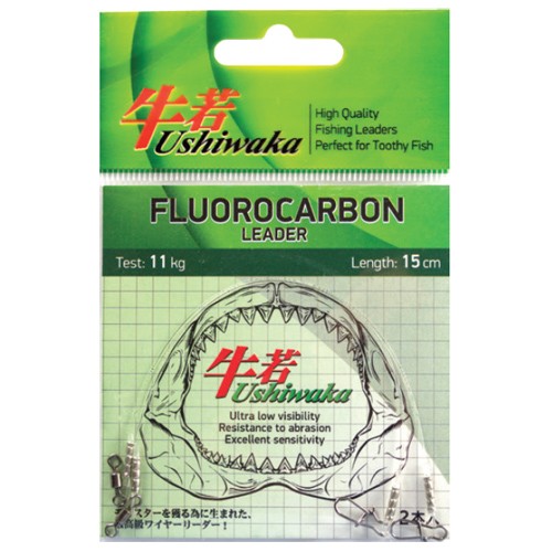 Поводок Ushiwaka fluorocarbon UF2014 14кг 20см 2шт - фото 1