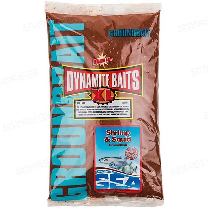 Прикормка Dynamite Baits Sea ground bait shimp & squid 1кг - фото 1