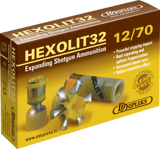 Патрон 12х70 DDupleks пуля Hexolit 32г - фото 1