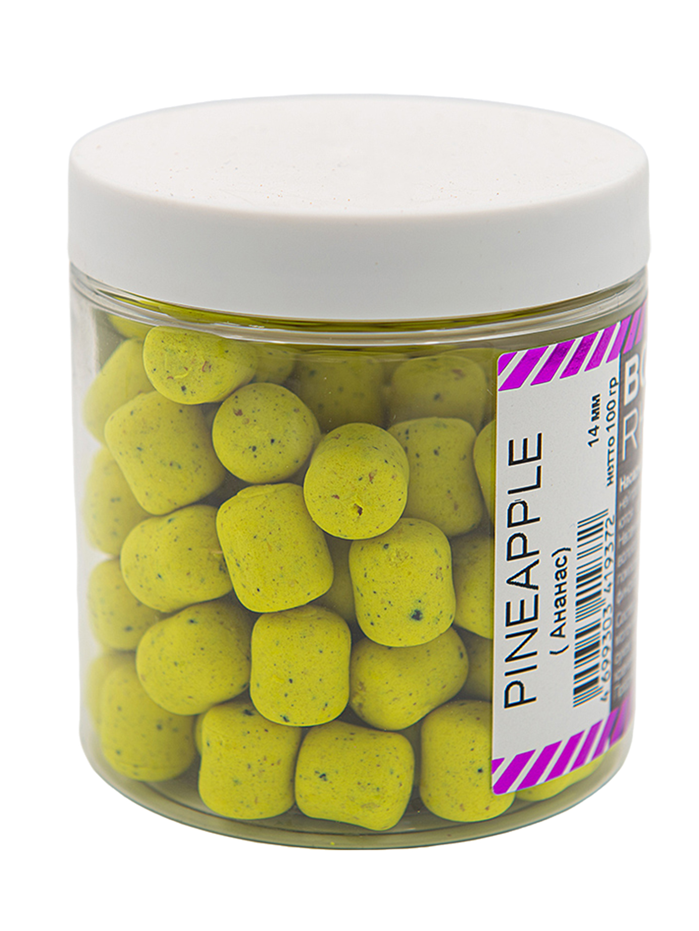 Бойлы Rhino Baits balanced wafters Pineapple ананас + N-Butyriс 14мм 100гр - фото 1