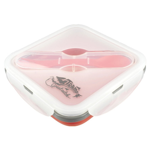 Контейнер Tramp силиконовый с ловилкой 400мл терракотовый - фото 1