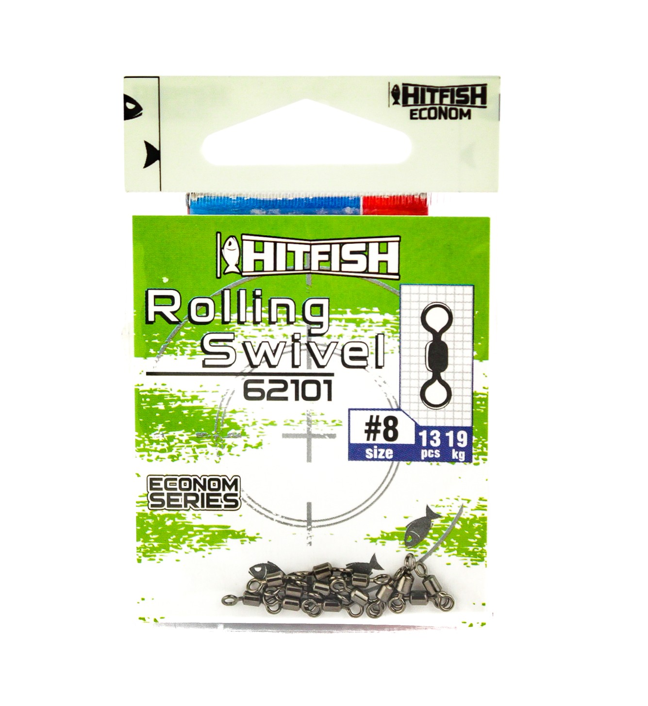 Вертлюг Hitfish Econom series rolling swivel 62101-8 19кг уп.13шт - фото 1