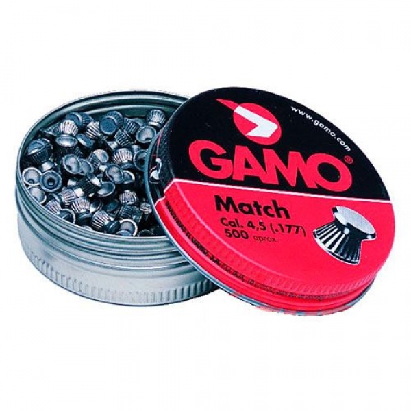 Пульки Gamo Match 4,5мм 0.49г 250шт - фото 1