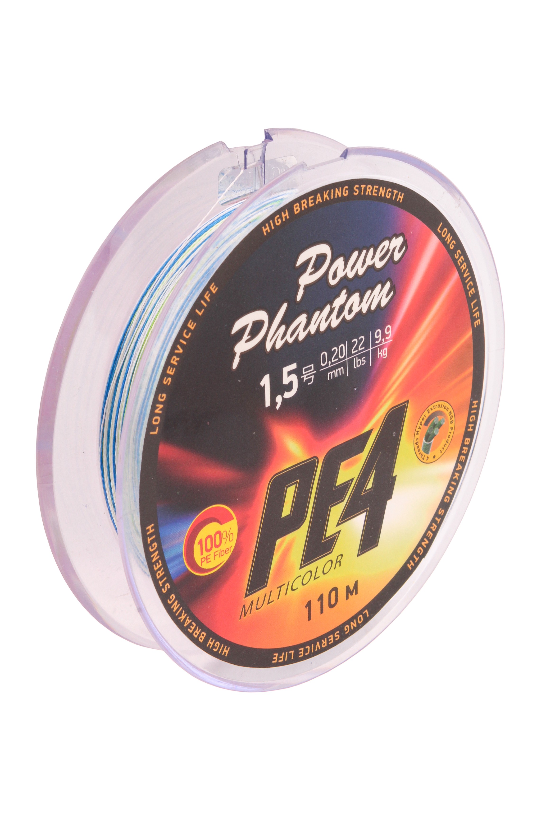 Шнур Power Phantom PE4 110м 1.5 0.2мм 9.9кг multicolor - фото 1