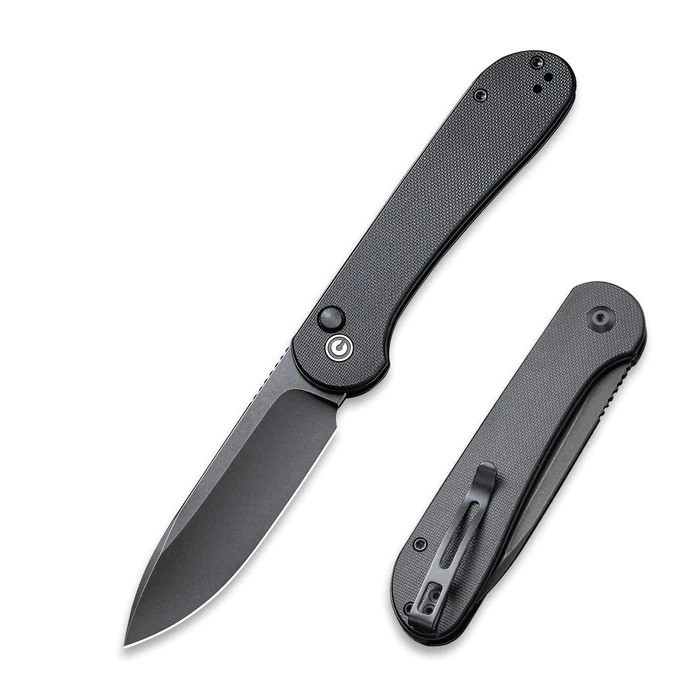 Нож Civivi Elementum Button Lock Knife G10 Handle (3.47&quot; 14C28N Blade) black  - фото 1