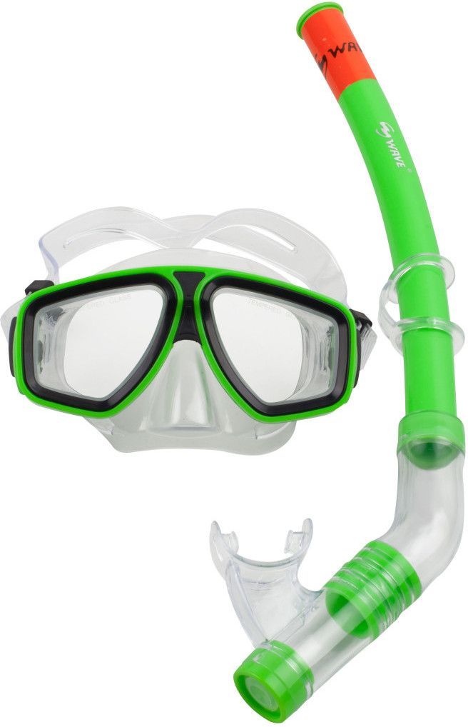 Набор Wave MS-1314S6 маска трубка PVC green - фото 1