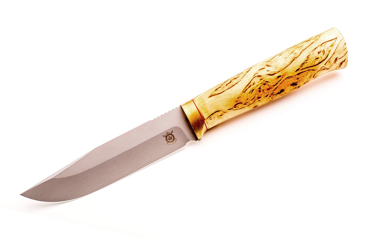 Нож Северная Корона Оцелот нержавеющая сталь карельская береза satin - фото 1