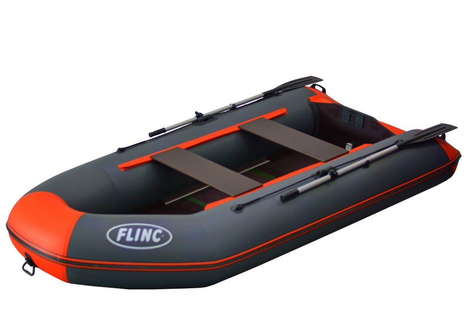 Лодка Flinc FT290K надувная графитово-оранжевый - фото 1