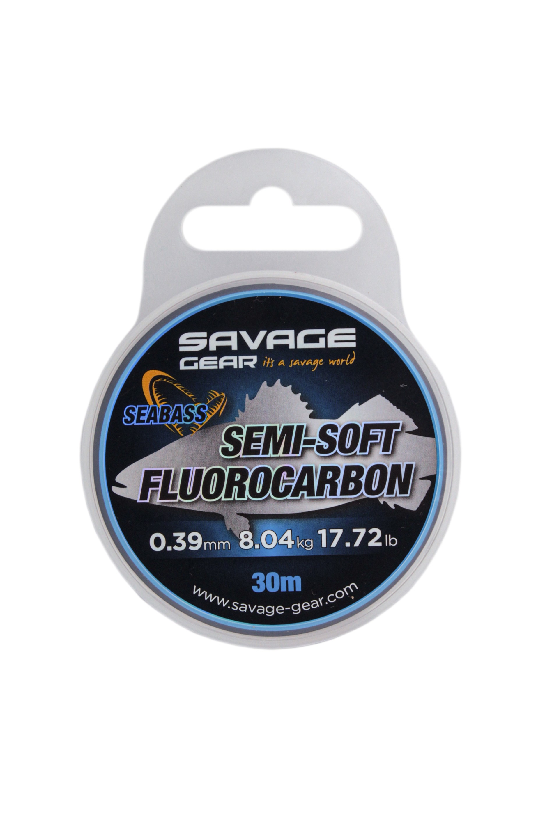 Леска Savage Gear Semi-soft fluorocarbon seabass 30м 0,39мм 8,04кг 17,72lbs clea - фото 1