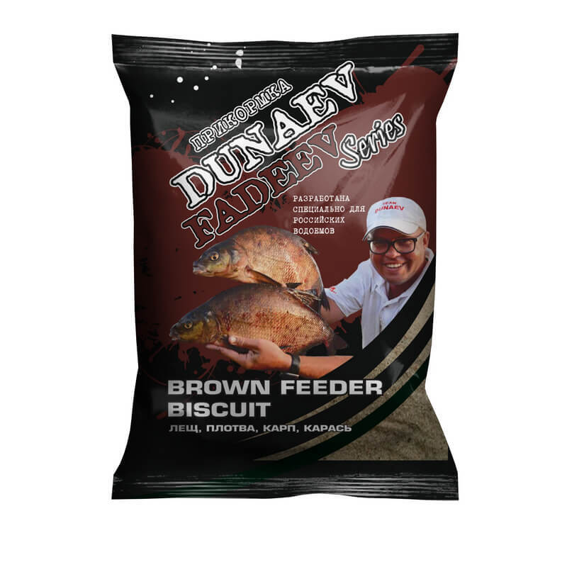 Прикормка Dunaev-Fadeev 1кг feeder brown biscuit - фото 1