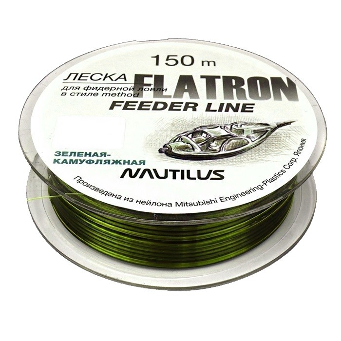 Леска Nautilus Flatron feeder 150м 0,18мм 2,1кг camo green - фото 1