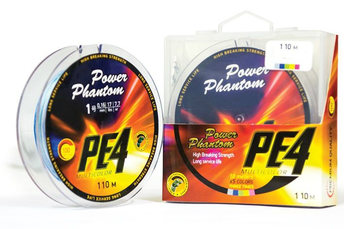 Шнур Power Phantom PE4 110м 1.0 0.16мм 7.7кг multicolor - фото 1