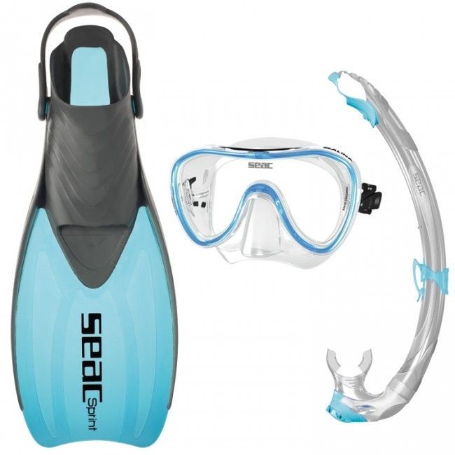 Набор Seac Sub Tris Sprint AD маска трубка ласты синий р.42-44 - фото 1