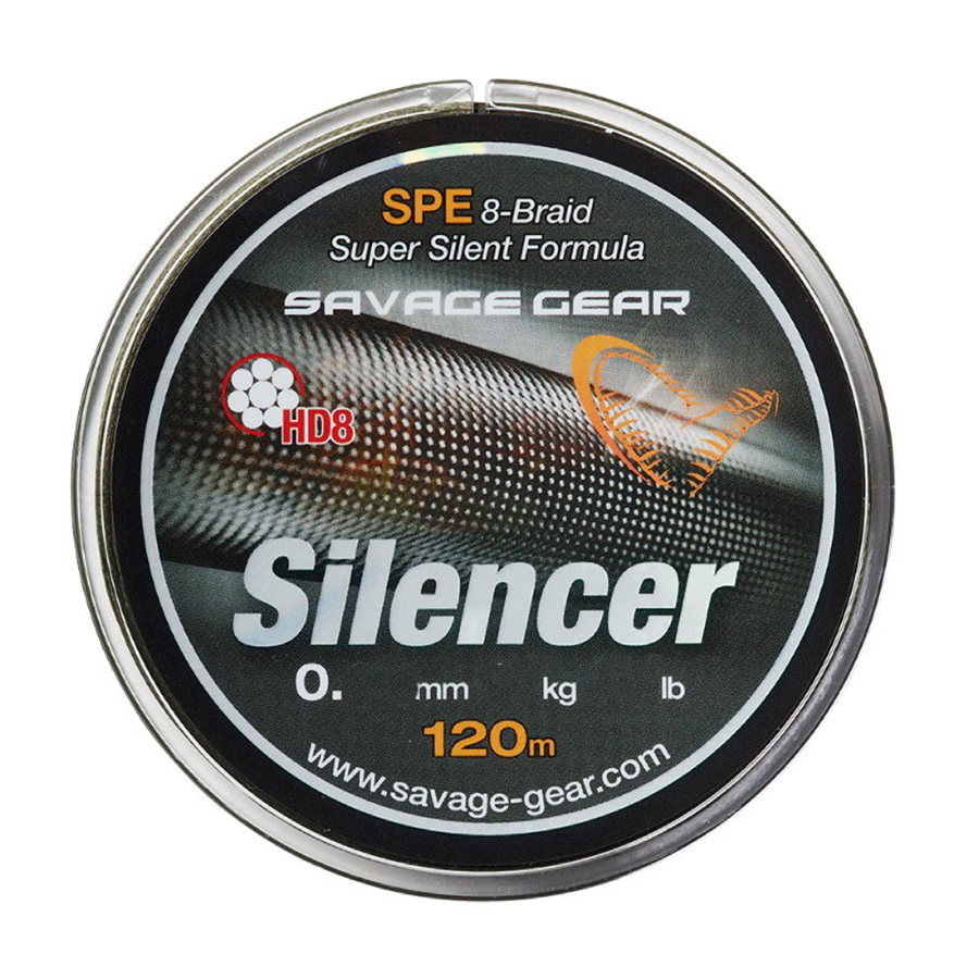 Шнур Savage Gear HD8 Silencer Braid 120м 0,19мм 12,2кг 27lb Green - фото 1