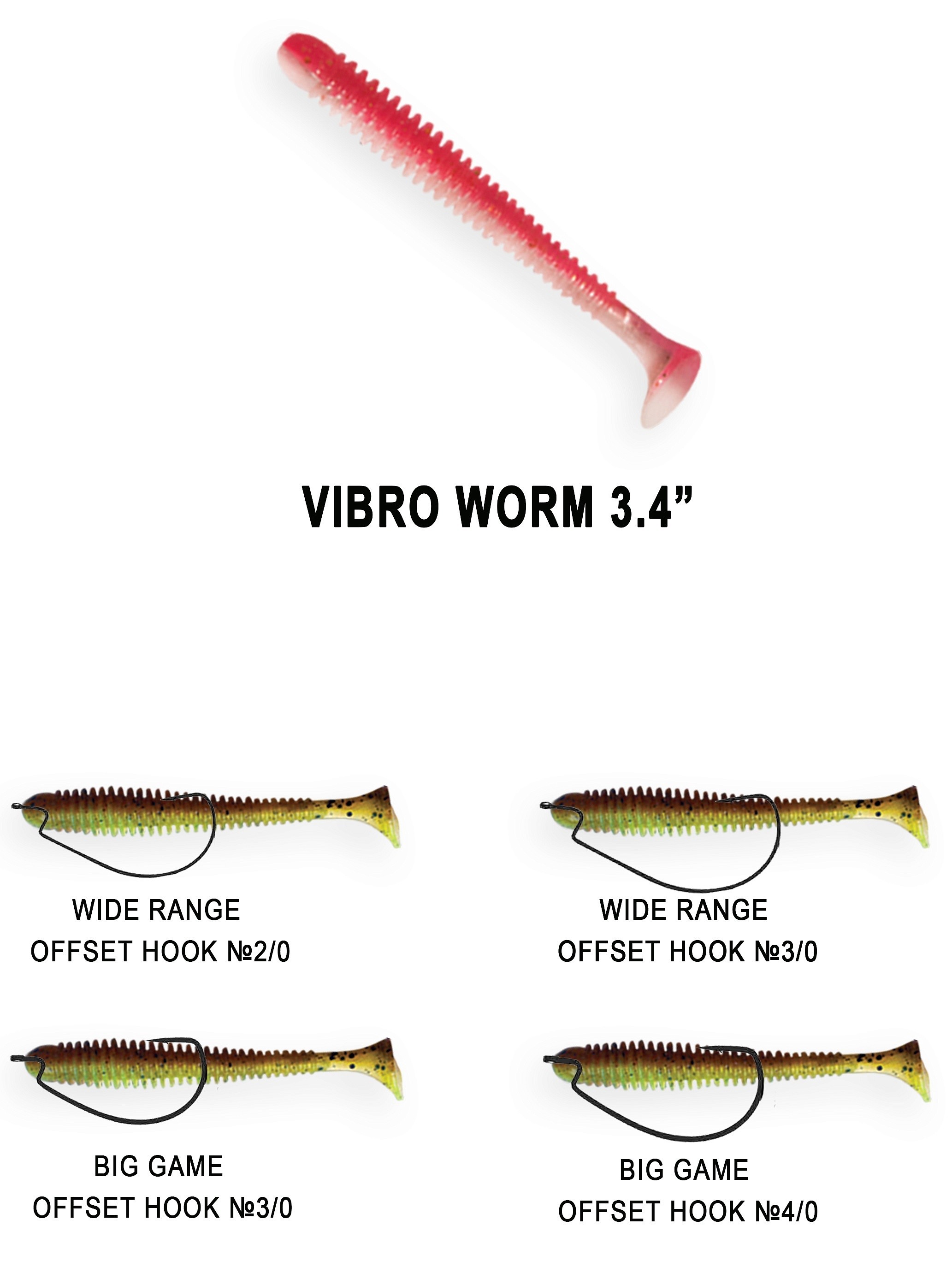 Приманка Crazy Fish Vibro worm 3,4