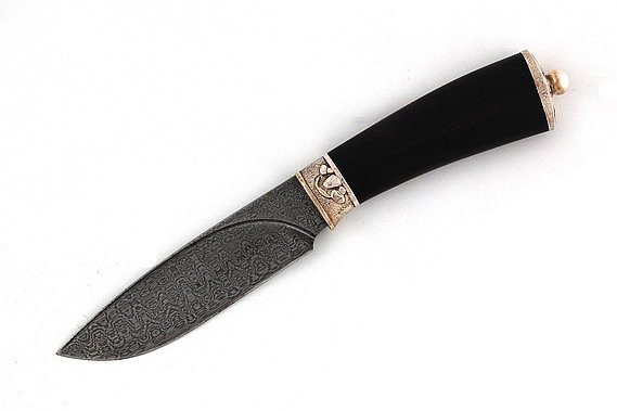 Нож Северная Корона Грибной дамасская сталь бронза дерево - фото 1