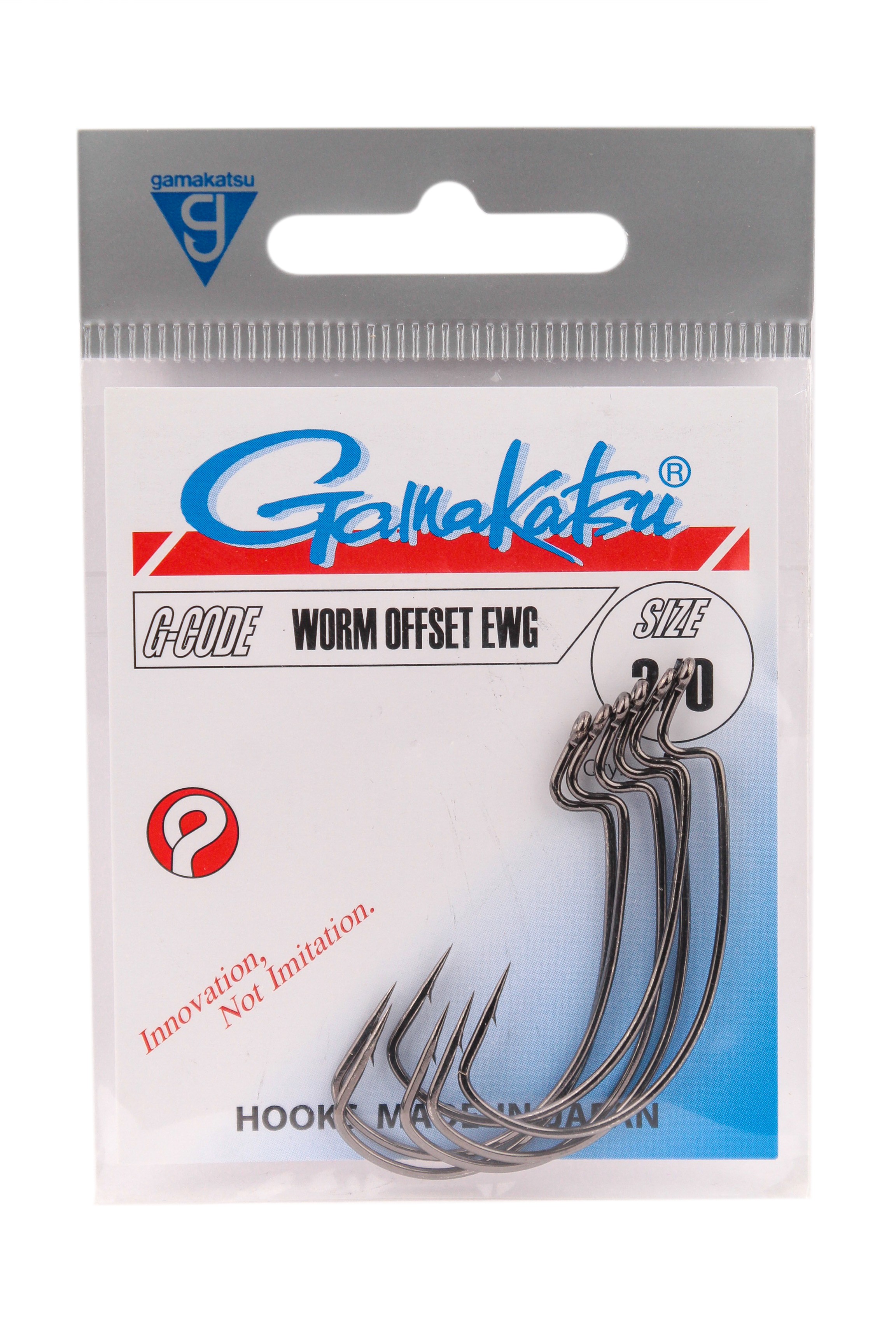 Крючок Gamakatsu Worm EWG offset black №2/0 - фото 1