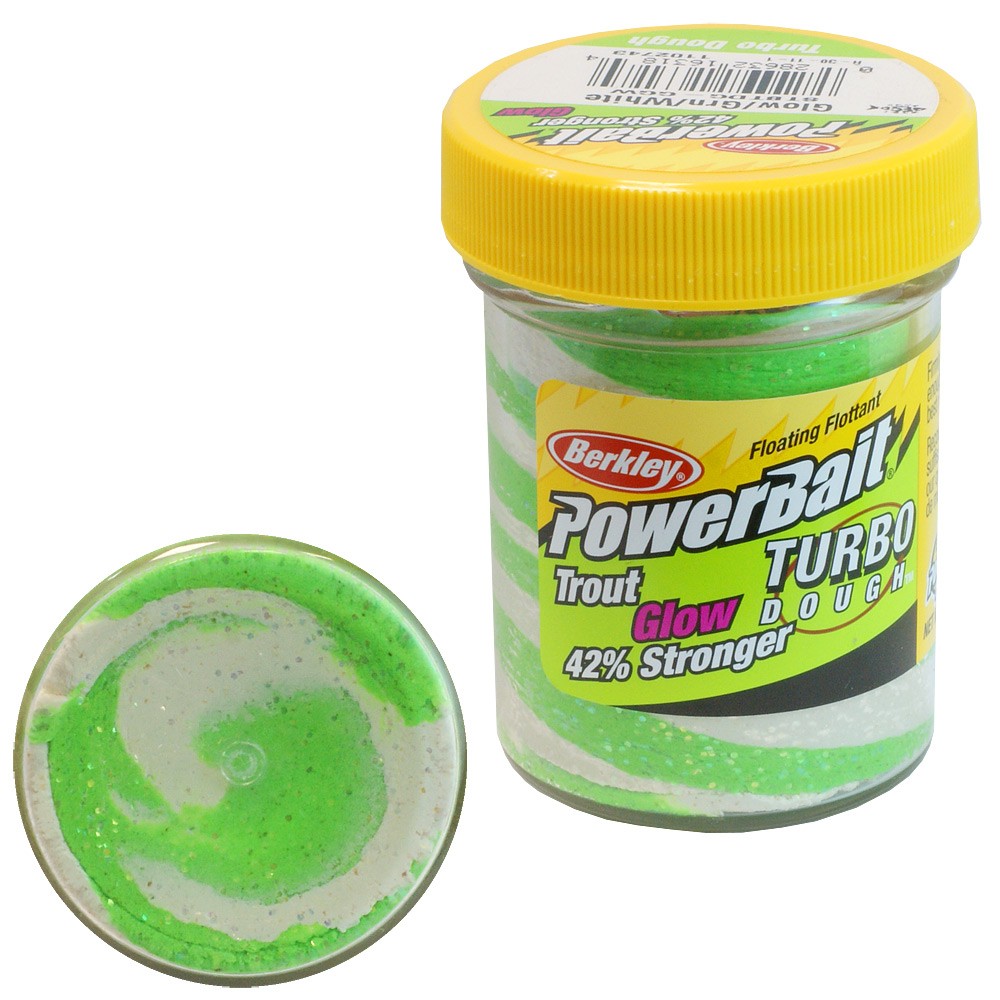 Паста Berkley Powerbait select glitter Turbo Glow 50гр Green/White Glow - фото 1
