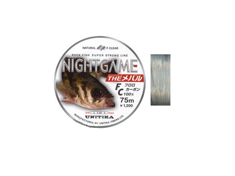 Леска Unitika Nightgame mebaru FC 75м 0,148мм 1,5кг - фото 1