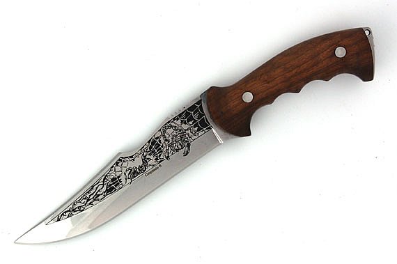 Нож Кизляр Скорпион большой охотничий рукоять кавказ орех - фото 1