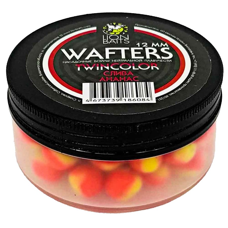 Бойлы Lion Baits Wafters двухцветные слива-ананас 12 мм - фото 1