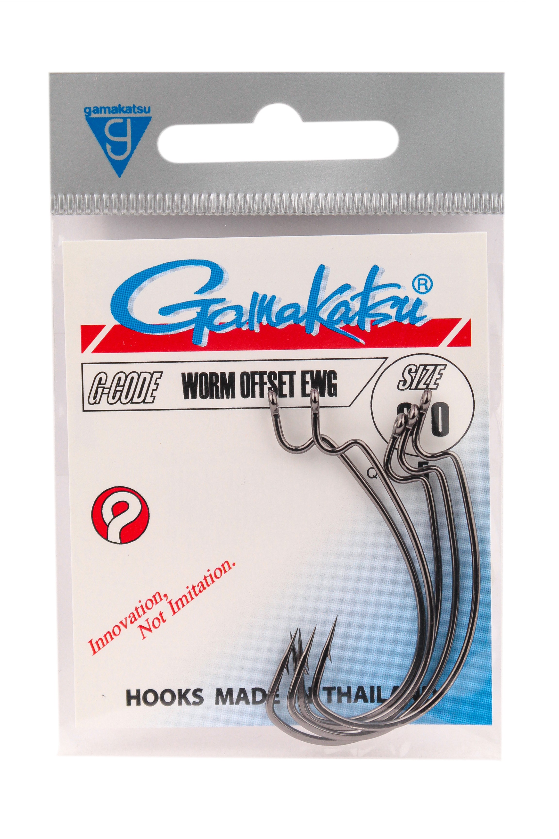 Крючок Gamakatsu Worm EWG offset black №3/0 - фото 1