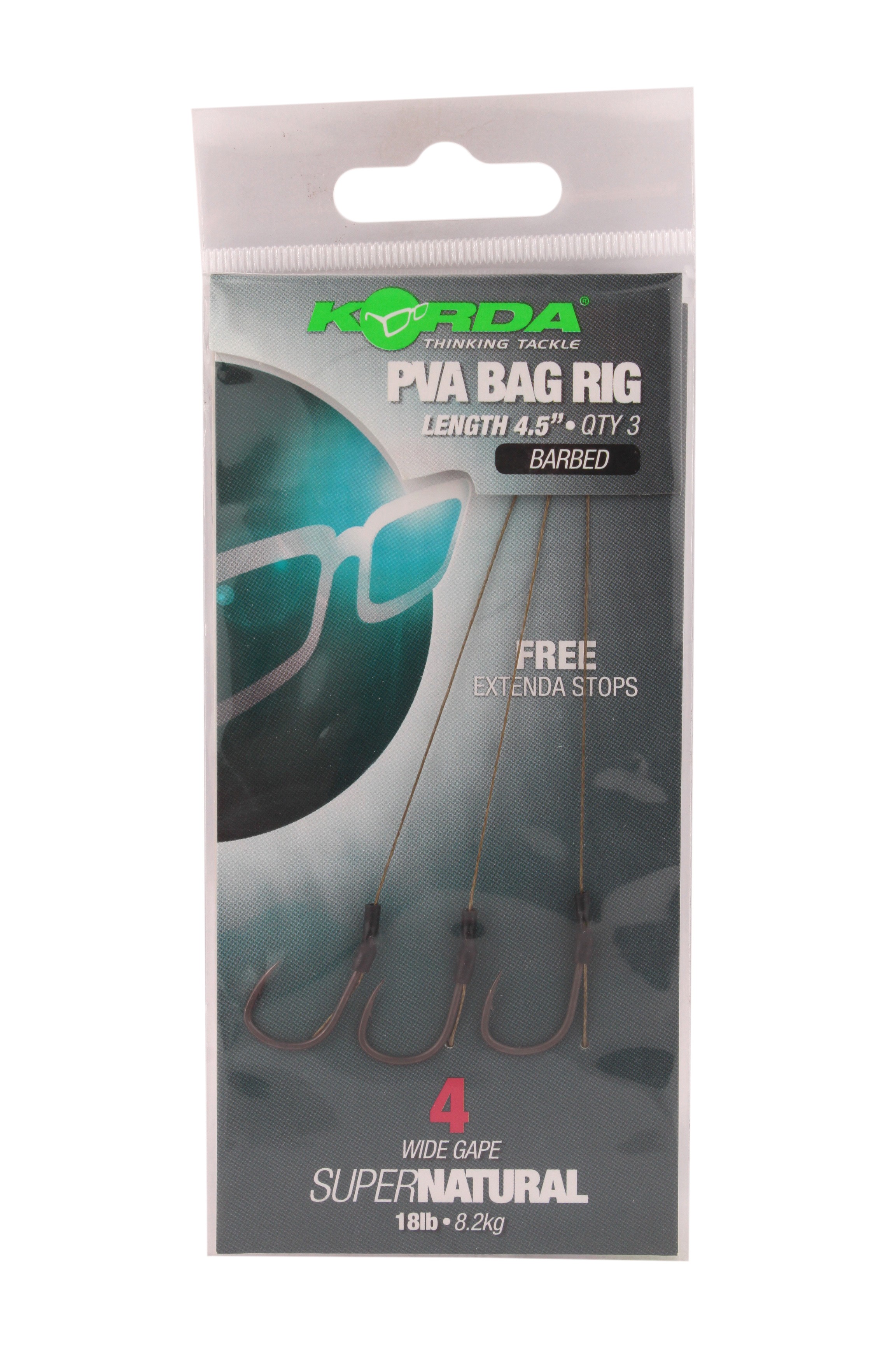 Оснастка Korda PVA bag rig-4 wide gape 18lb - фото 1